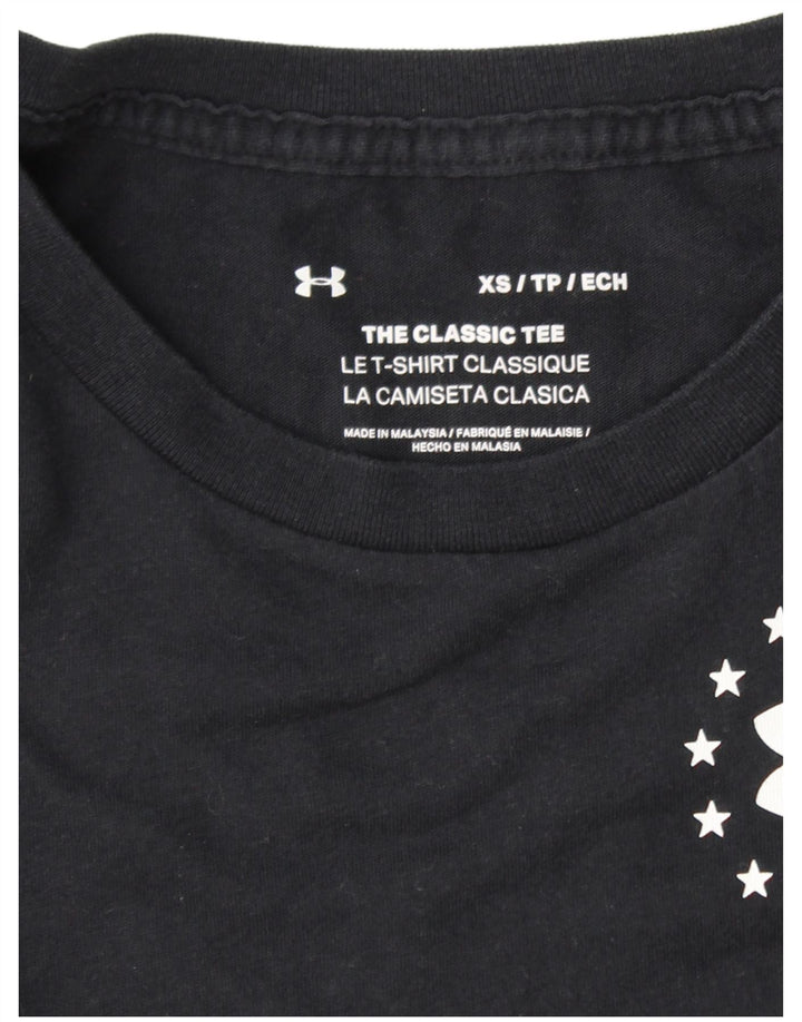 UNDER ARMOUR Ženska grafička majica kratkih rukava UK 6 XS crna na pruge