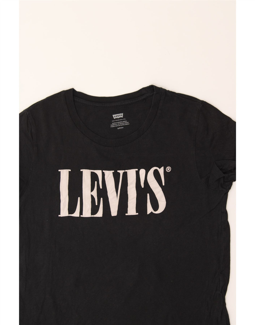 LEVI'S Womens Graphic T-Shirt Top UK 10 Small Black Vintage Levi's and Second-Hand Levi's from Messina Hembry 