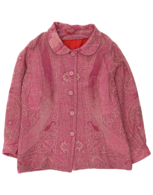 Vintage ženska bomber jakna UK 16 Large Pink Paisley