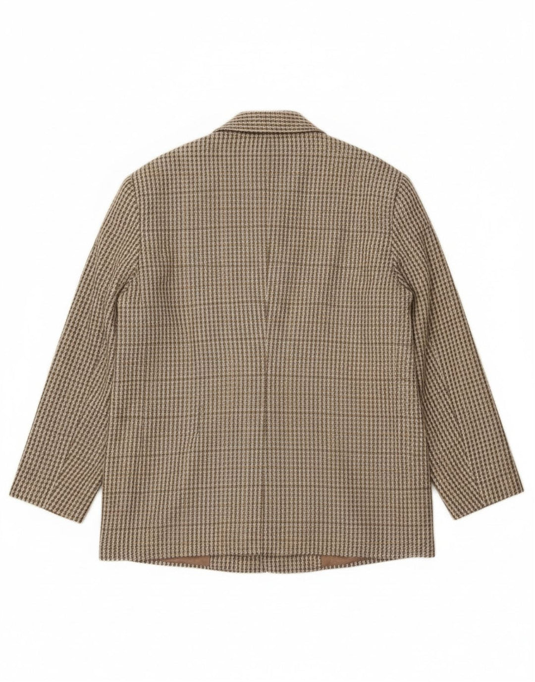 Vintage ženska jakna sa 2 gumba IT 46 Large kaki gingham vuna