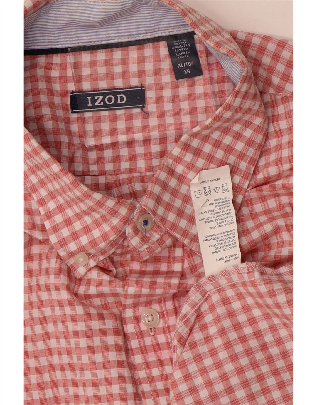 IZOD muška košulja XL ružičasti pamuk od ginghama