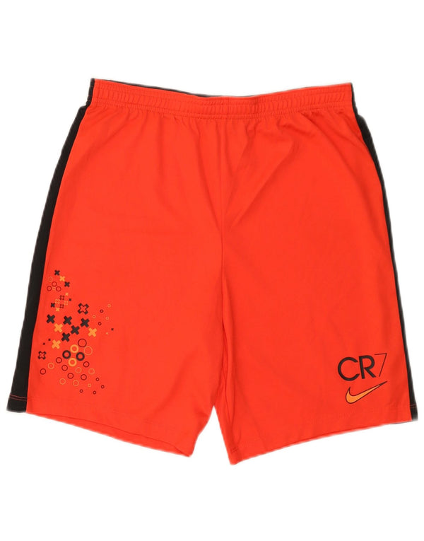 Nike Boys Cristiano Ronaldo Sport Shorts 13-14 Years XL Orange Colourblock