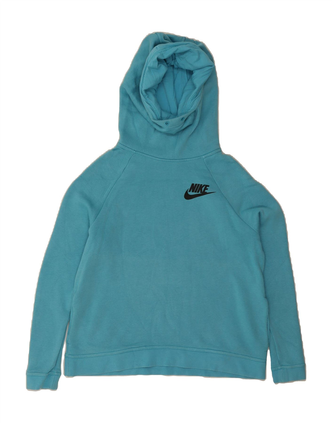 NIKE Womens Hoodie Jumper UK 14 Medium Blue Cotton Vintage Nike and Second-Hand Nike from Messina Hembry 
