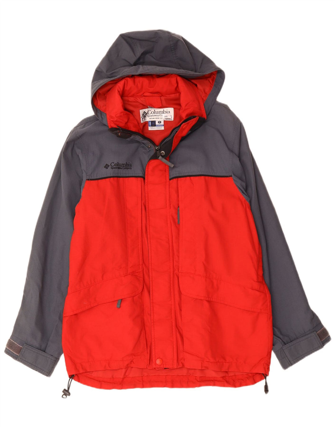 COLUMBIA Mens Interchange Windbreaker Jacket UK 36 Small Red Colourblock