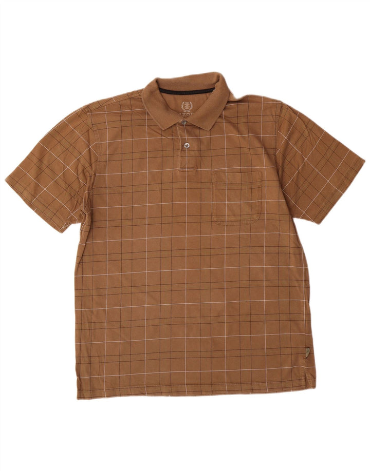 Izod muška polo majica srednje smeđeg geometrijskog pamuka