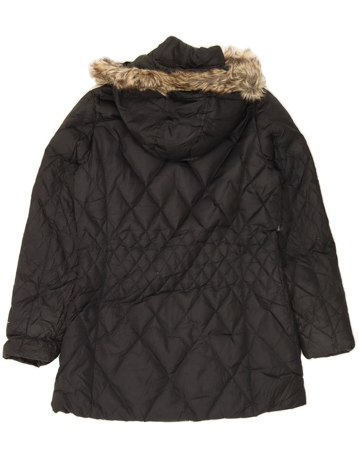 EDDIE BAUER Womens Hooded Padded Coat UK 14 Medium Black Polyester Vintage Eddie Bauer and Second-Hand Eddie Bauer from Messina Hembry 