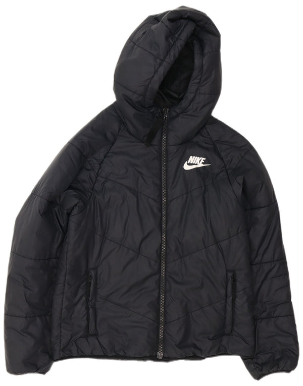 Nike ženska prevelika podstavljena jakna s kapuljačom UK 10 mala crna poliester