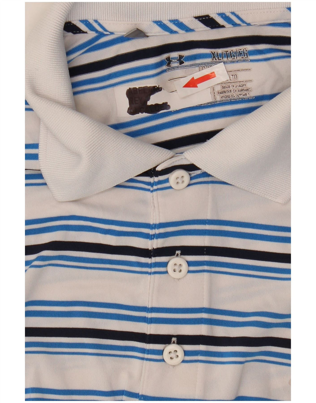 Under Armour muška polo majica XL bijeli poliester na pruge