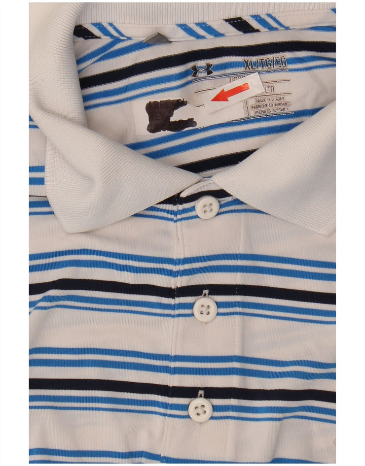 Under Armour muška polo majica XL bijeli poliester na pruge