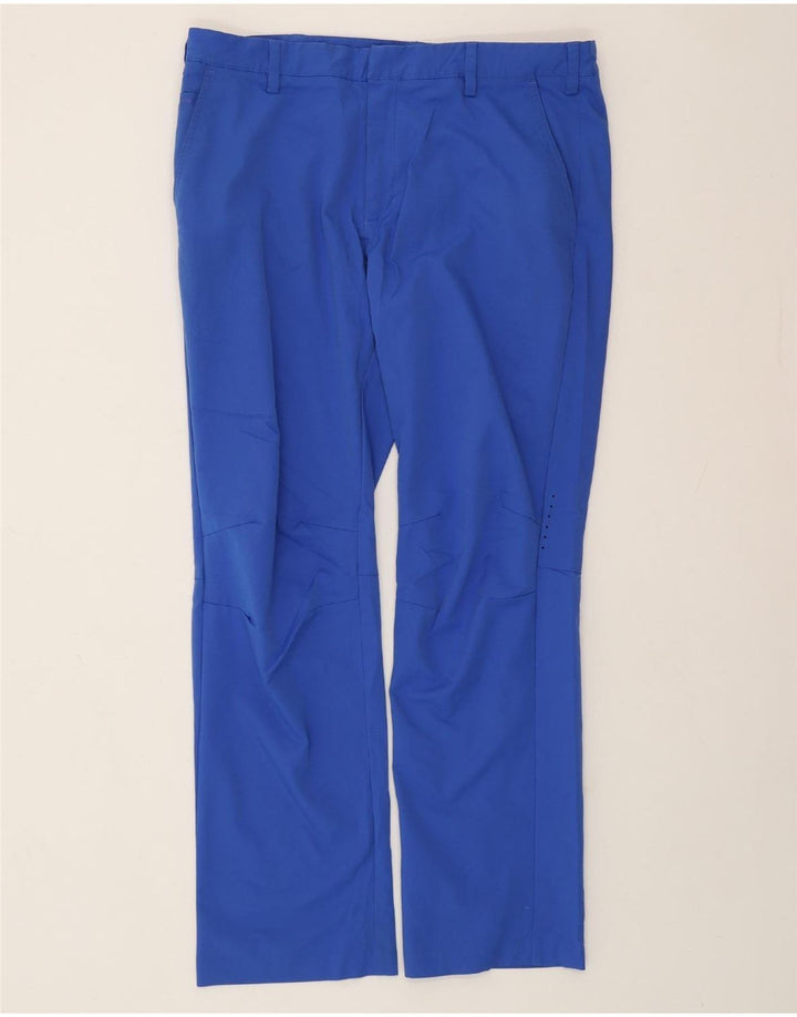 ADIDAS muške ravne chino hlače W36 L32 plavi poliester