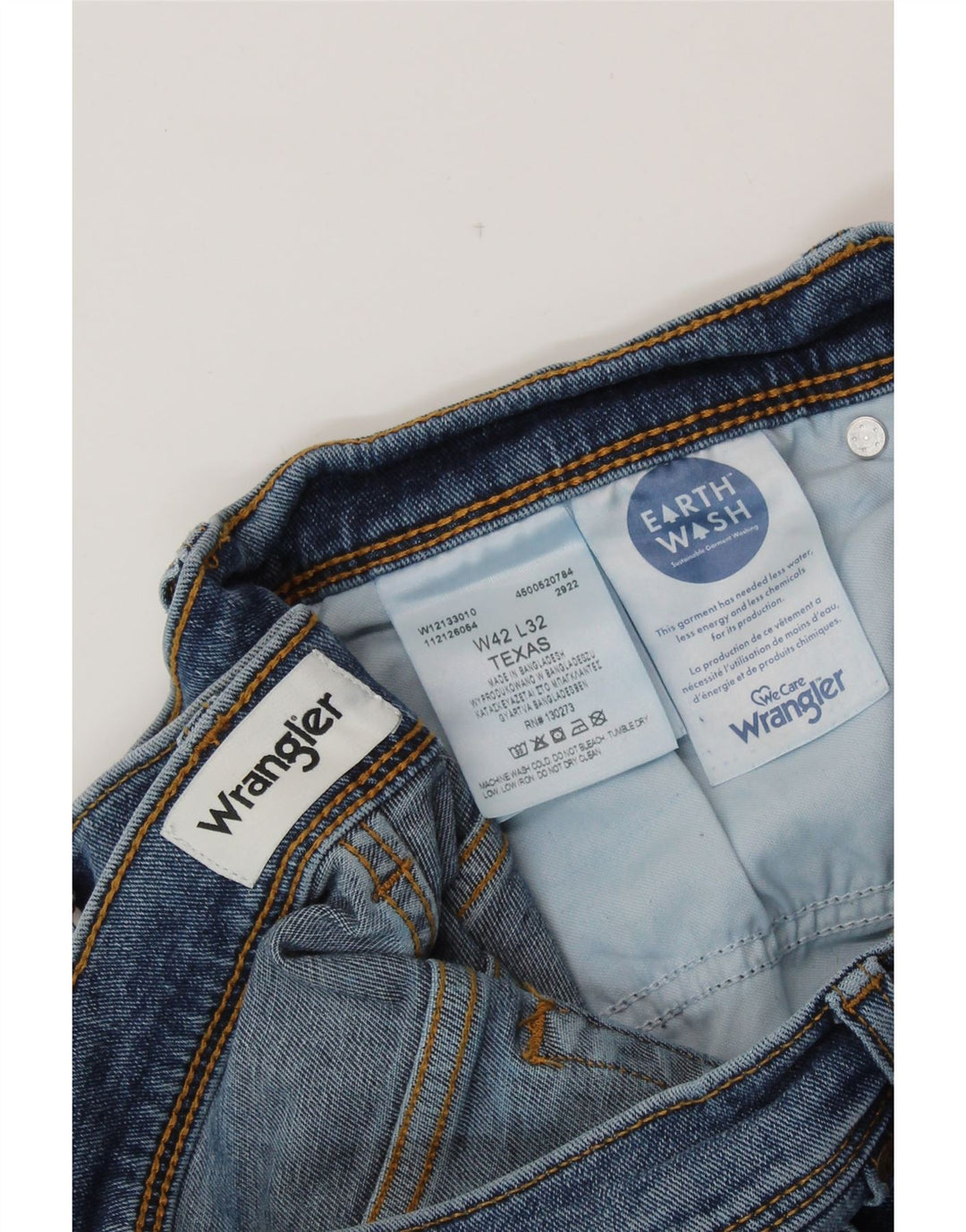WRANGLER Muške Texas Straight Jeans W42 L32 Plavi pamuk