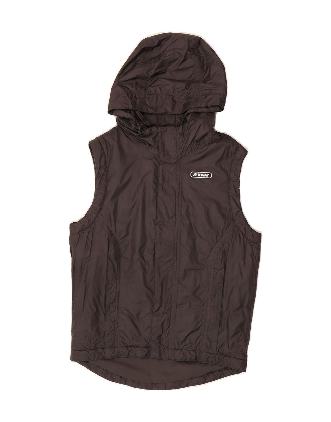 K-WAY Mens Hooded Gilet UK 36 Small Grey Polyamide Vintage K-Way and Second-Hand K-Way from Messina Hembry 