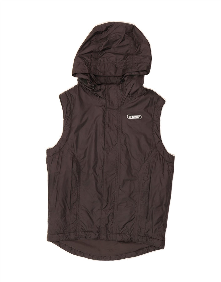 K-WAY Mens Hooded Gilet UK 36 Small Grey Polyamide Vintage K-Way and Second-Hand K-Way from Messina Hembry 