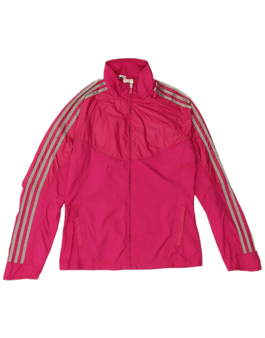ADIDAS Womens Clima Proof Tracksuit Top Jacket UK 8 Small  Pink Polyester