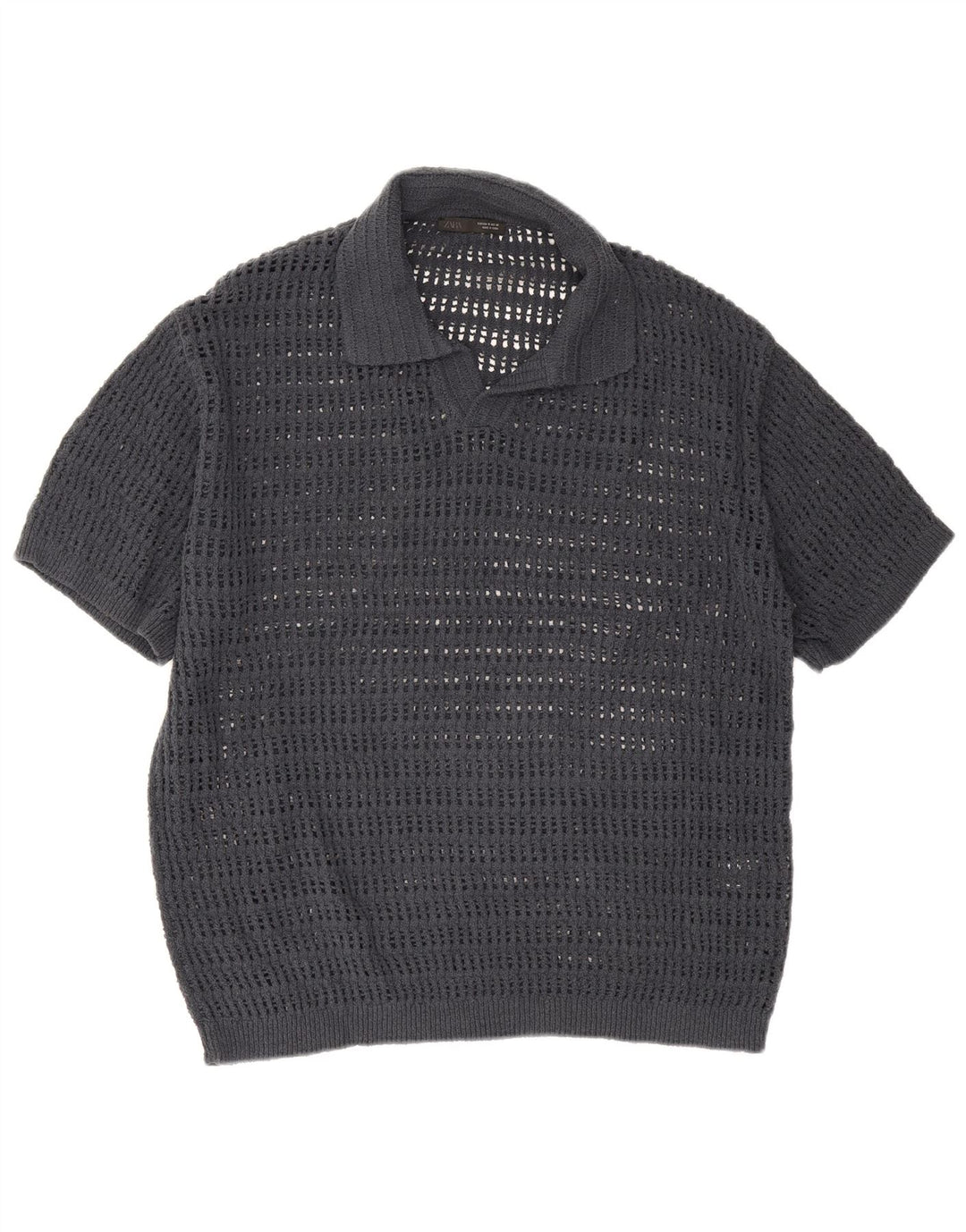 Zara muška polo majica srednje sivi pamuk