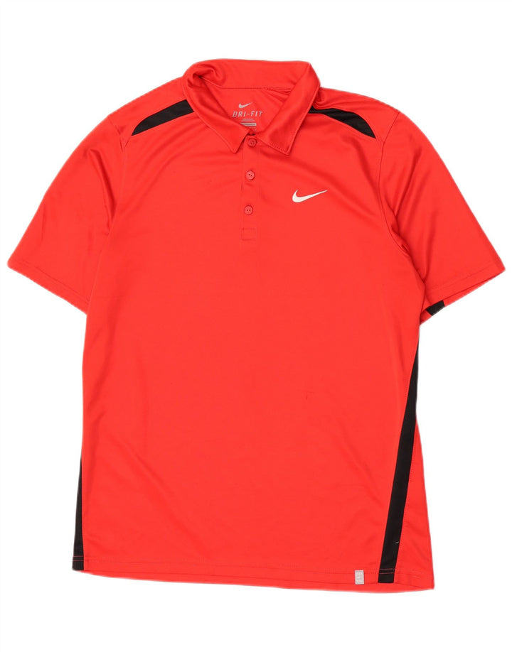 Nike muška Dri Fit polo majica srednje crvene boje od poliestera