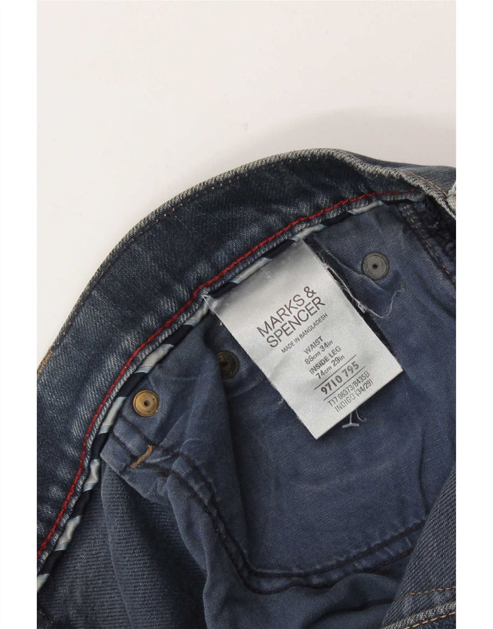 Marks & Spencer ženske ravne traperice W34 L25 plavi pamuk