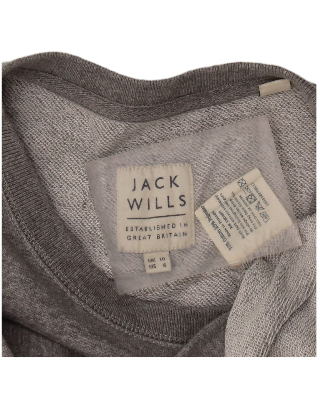 JACK WILLS Ženska majica s motivima UK 10 Mali sivi pamuk