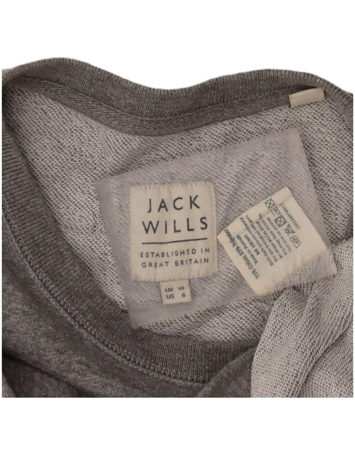 JACK WILLS Ženska majica s motivima UK 10 Mali sivi pamuk