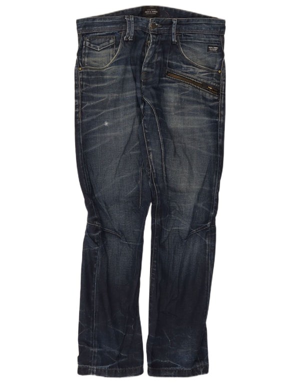 Jack & Jones muške ravne traperice W32 L32 plavi pamuk