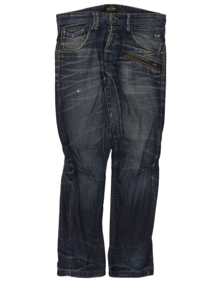 Jack & Jones muške ravne traperice W32 L32 plavi pamuk