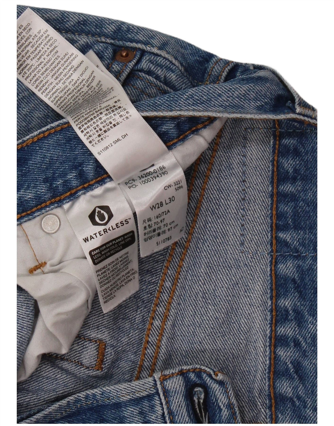 LEVI'S muške 501 ravne traperice W28 L30 plavi pamuk