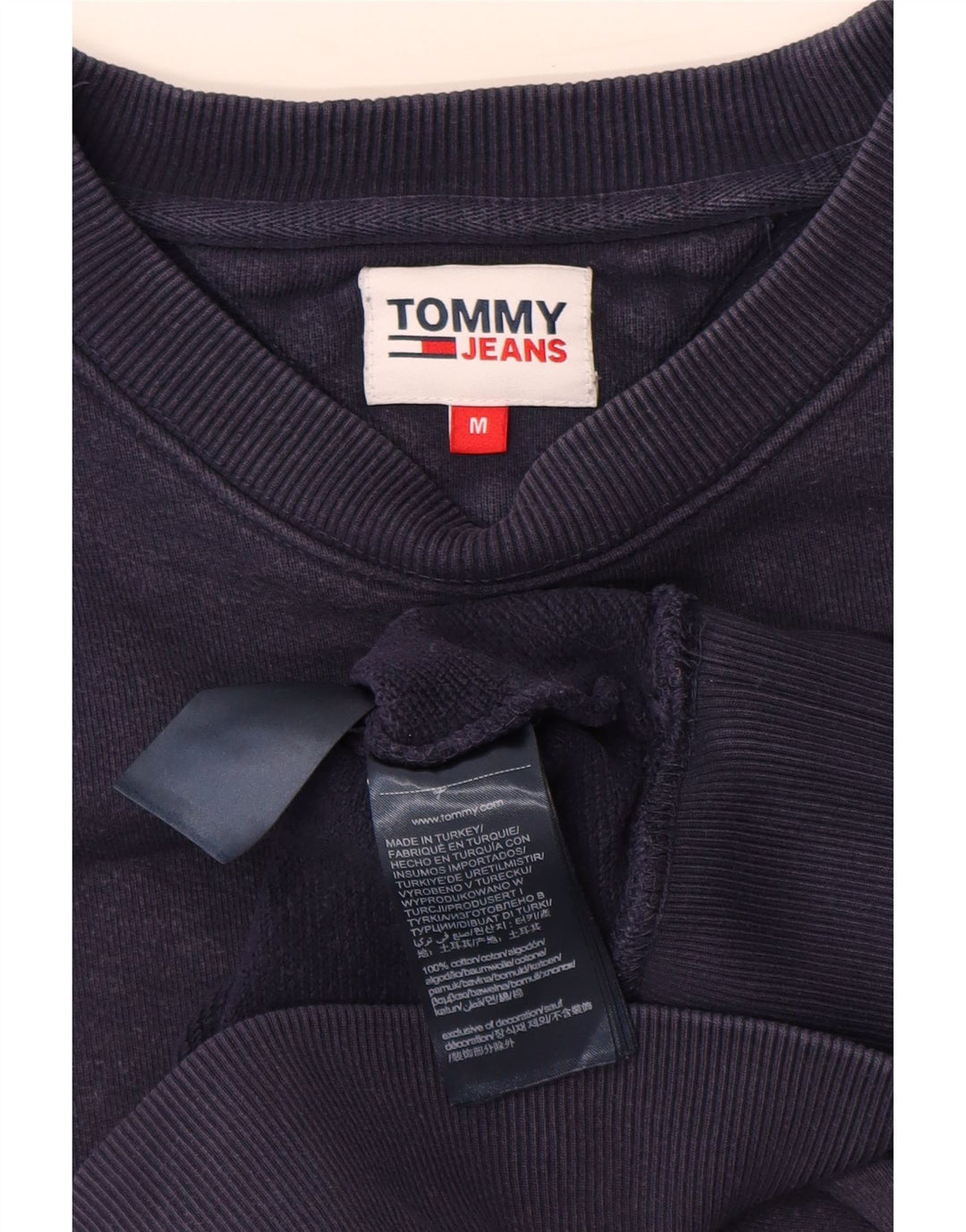 TOMMY HILFIGER Ženska majica s kratkim rukavima UK 14 Srednje tamnoplavi pamuk