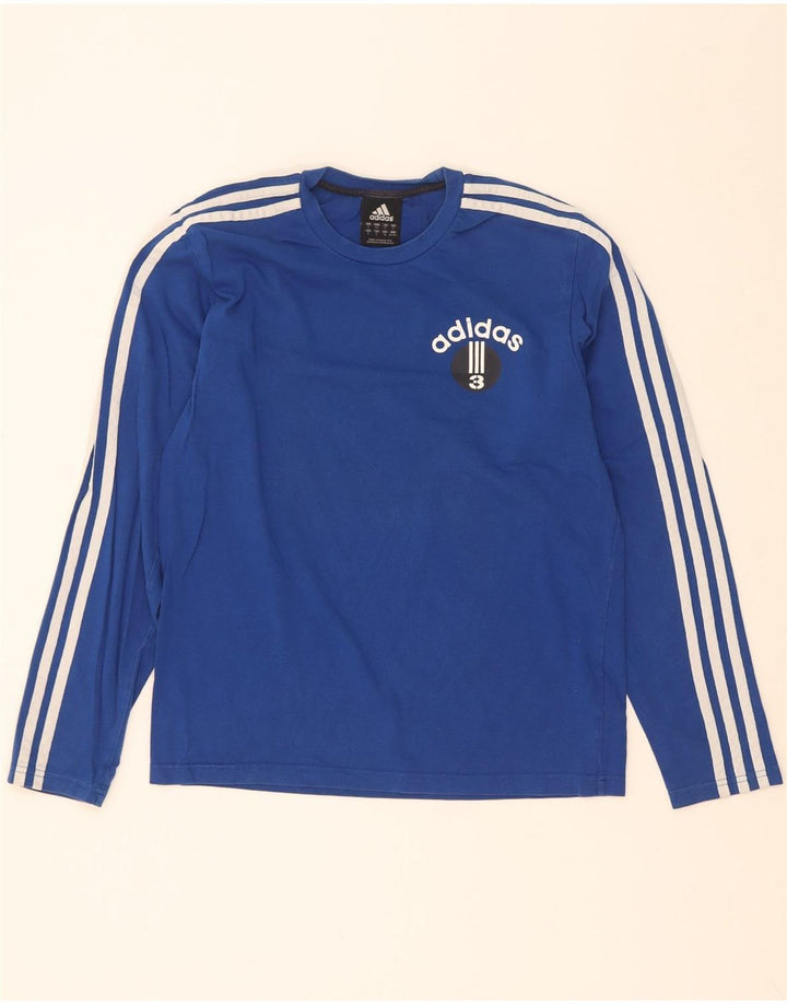 Adidas muška majica dugih rukava s grafikama, mala, plava, pamučna