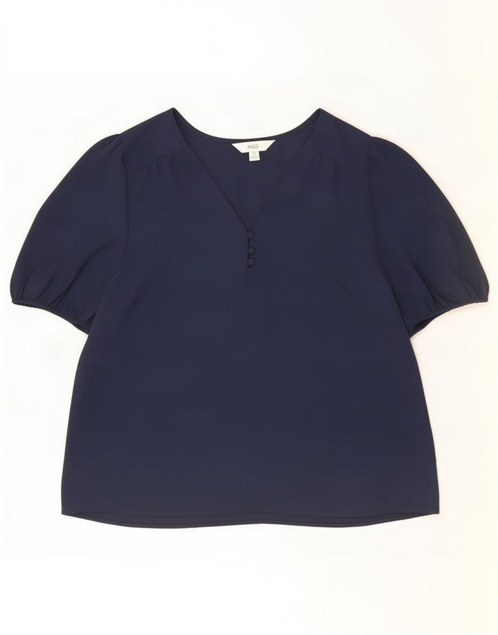 Top ženske bluze Marks & Spencer UK 14 Medium tamnoplavi poliester