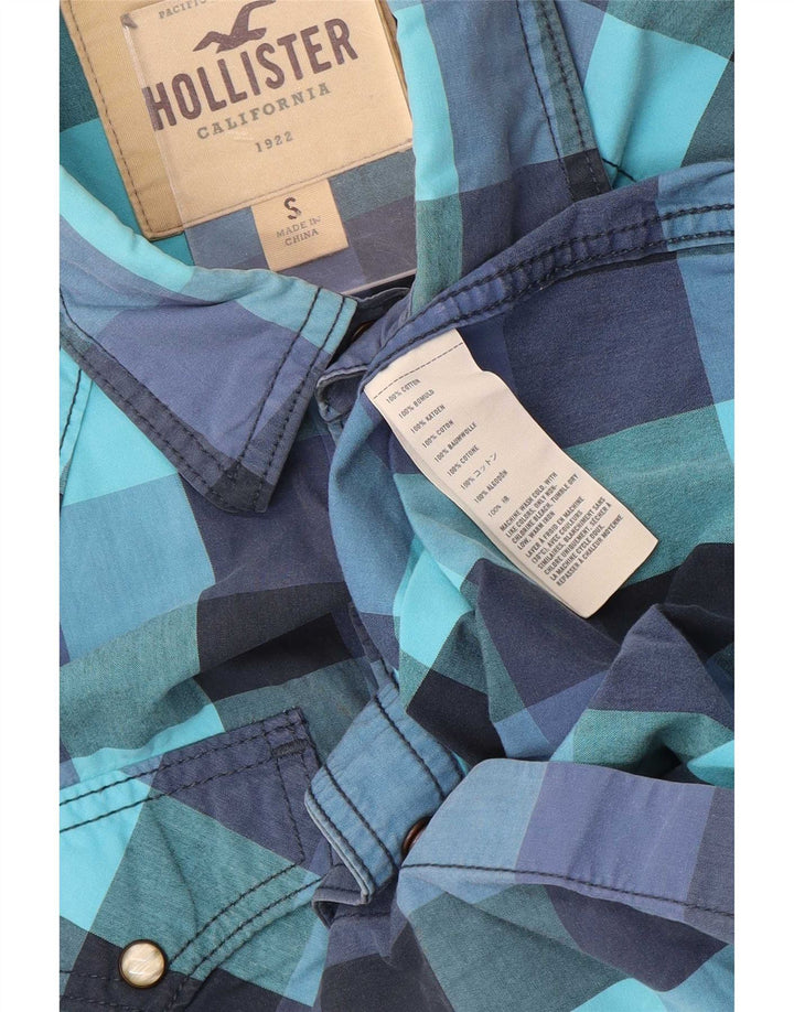 Hollister muška vestern košulja mala plava pamuk od ginghama