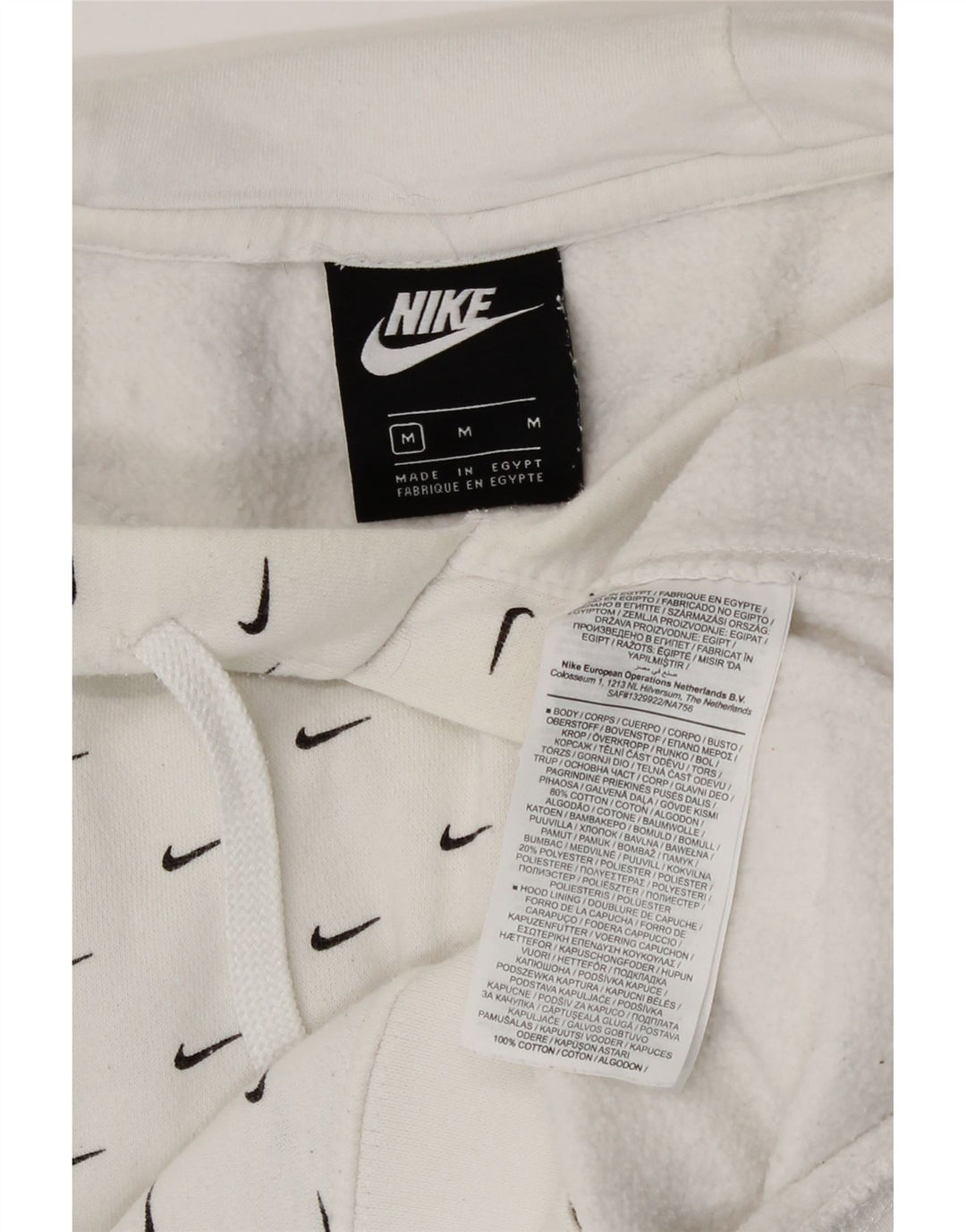 Nike muška majica s kapuljačom s kapuljačom, srednji bijeli pamuk