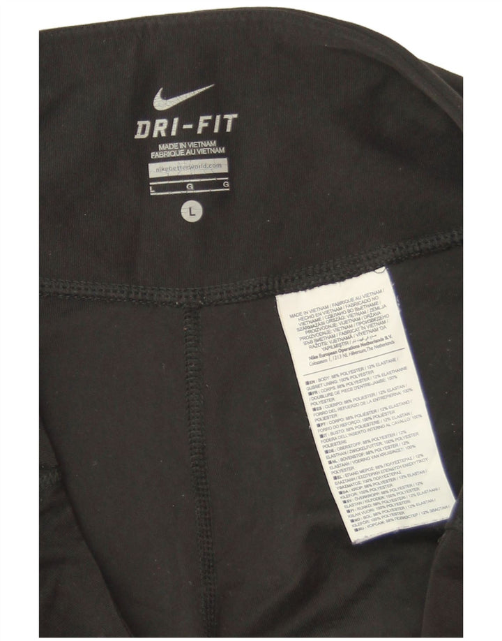 Nike Ženske Dri Fit Trenirke Hlače UK 14 Veliki crni poliester