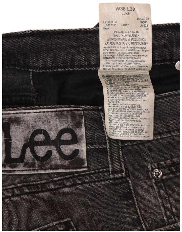 Lee Mens Luke Distressed Slim Jeans W36 L32 Sivi pamuk