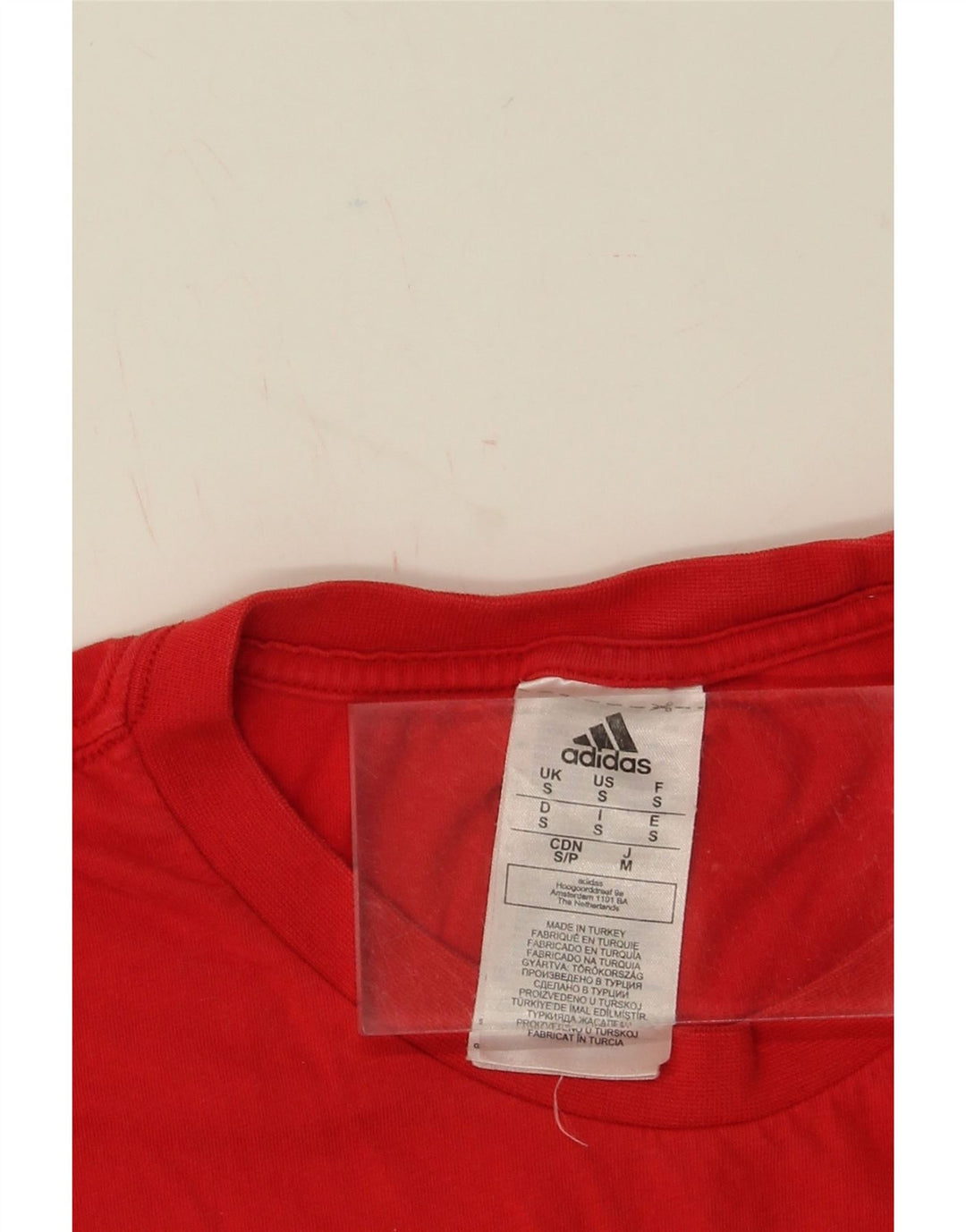 ADIDAS Mens Graphic T-Shirt Top Small Red Cotton