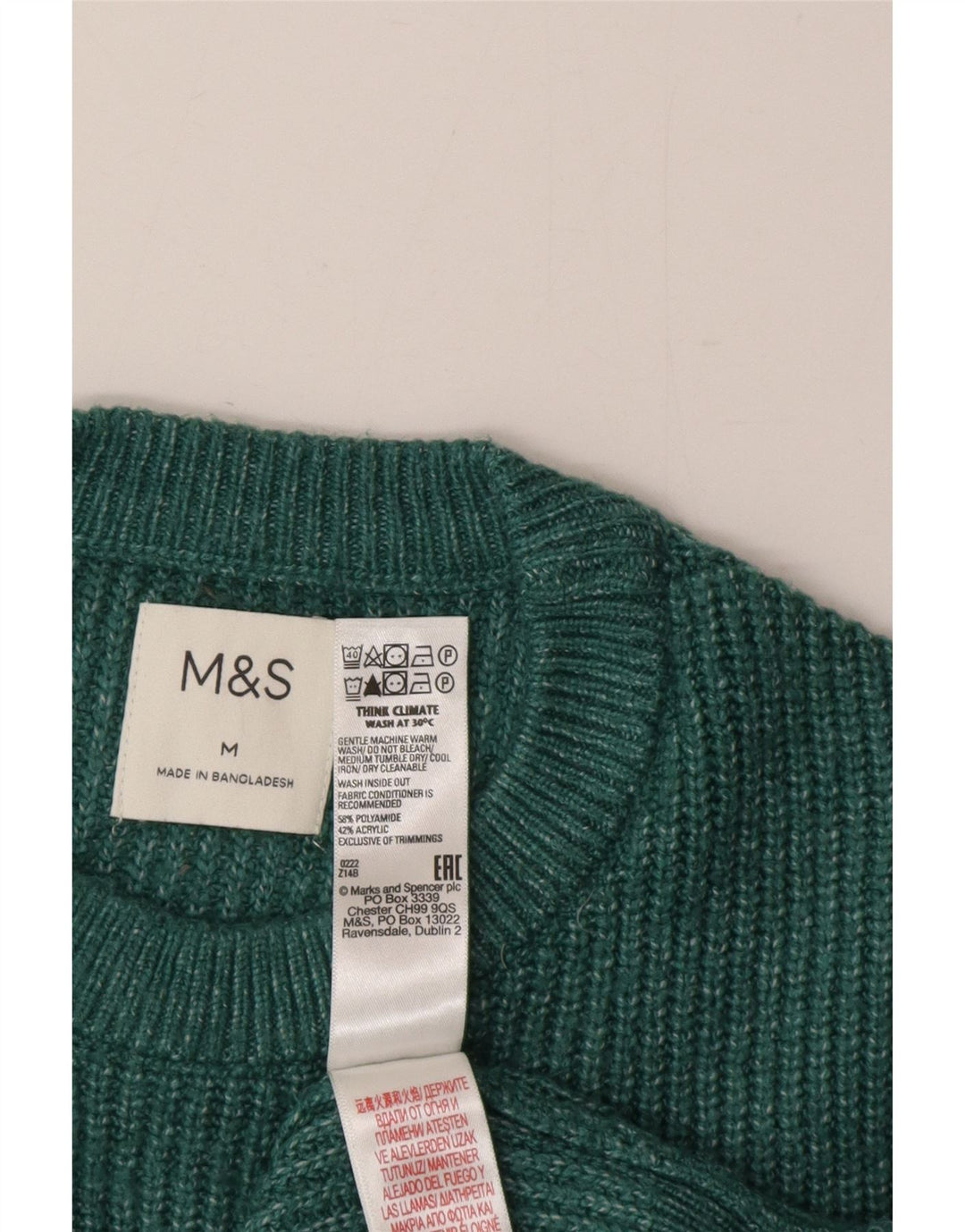 Marks & Spencer muški džemper s okruglim izrezom srednje zelene boje od poliestera