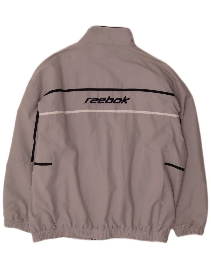 Reebok muška trenirka s grafičkim motivima, velika siva jakna od poliestera