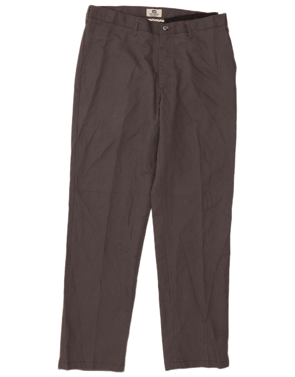Lee Mens Relaxed Fit Chino Trousers W34 L34 Grey Polyester