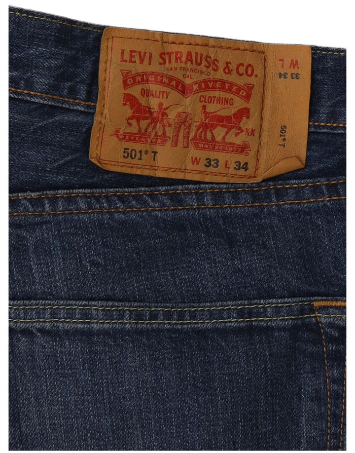 LEVI'S Mens Slim Jeans W33 L34 Blue Cotton