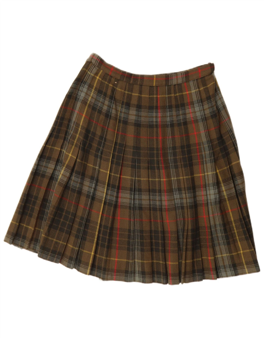 VINTAGE ženska suknja na preklop W28, srednji kaki karirani