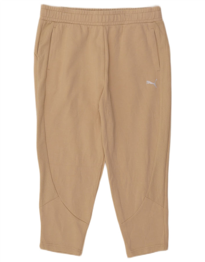 PUMA Ženske Capri Trenirke Hlače UK 14 Large Beige Cotton