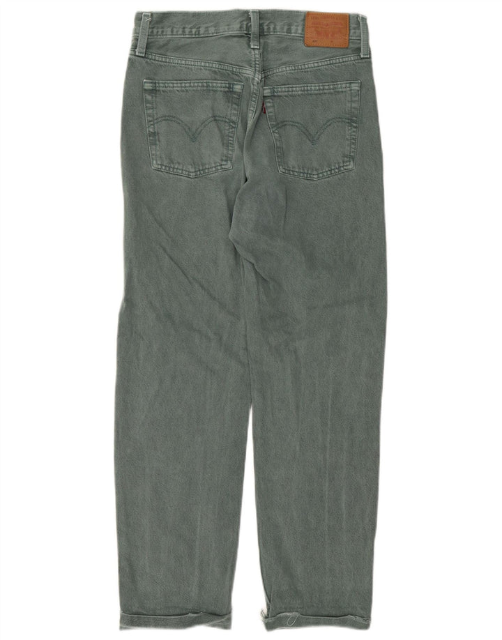 LEVI'S Ženske 501 ravne traperice W27 L28 Zeleni pamuk