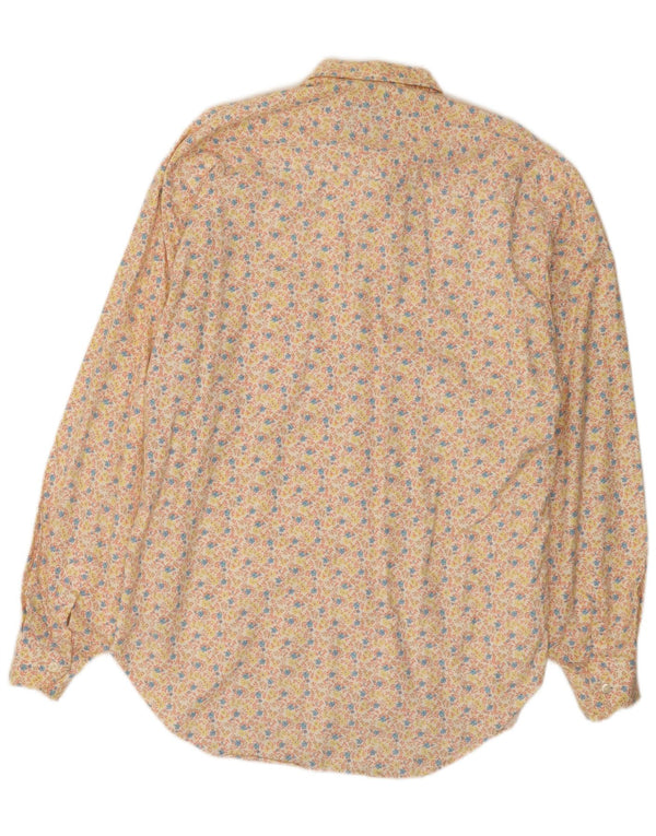 Vintage muška košulja Srednje bež cvjetni pamuk