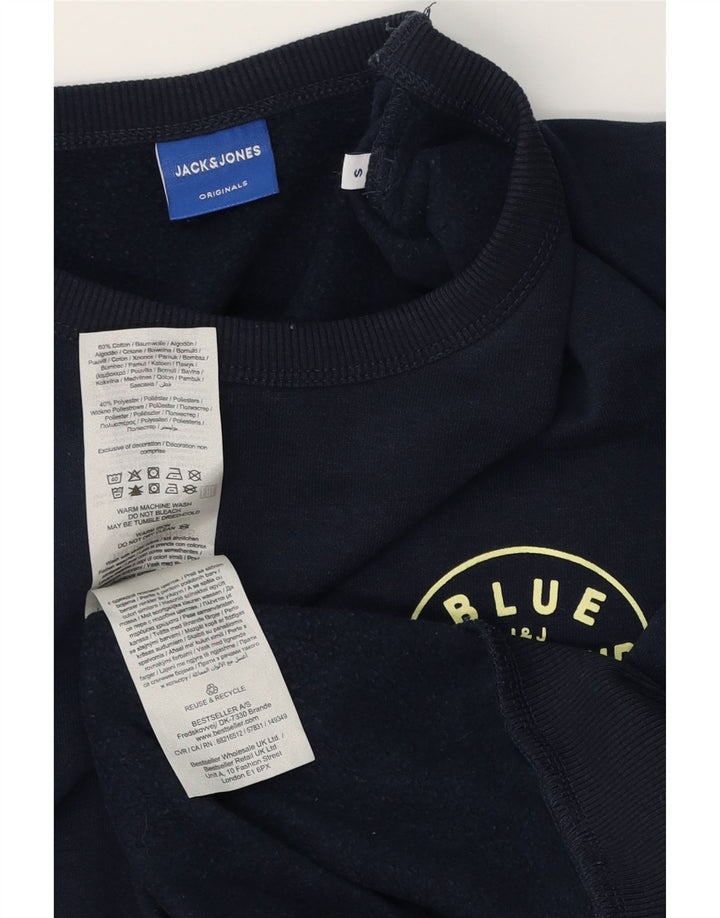 JACK & JONES Muška majica s kratkim rukavima Mali tamnoplavi pamuk