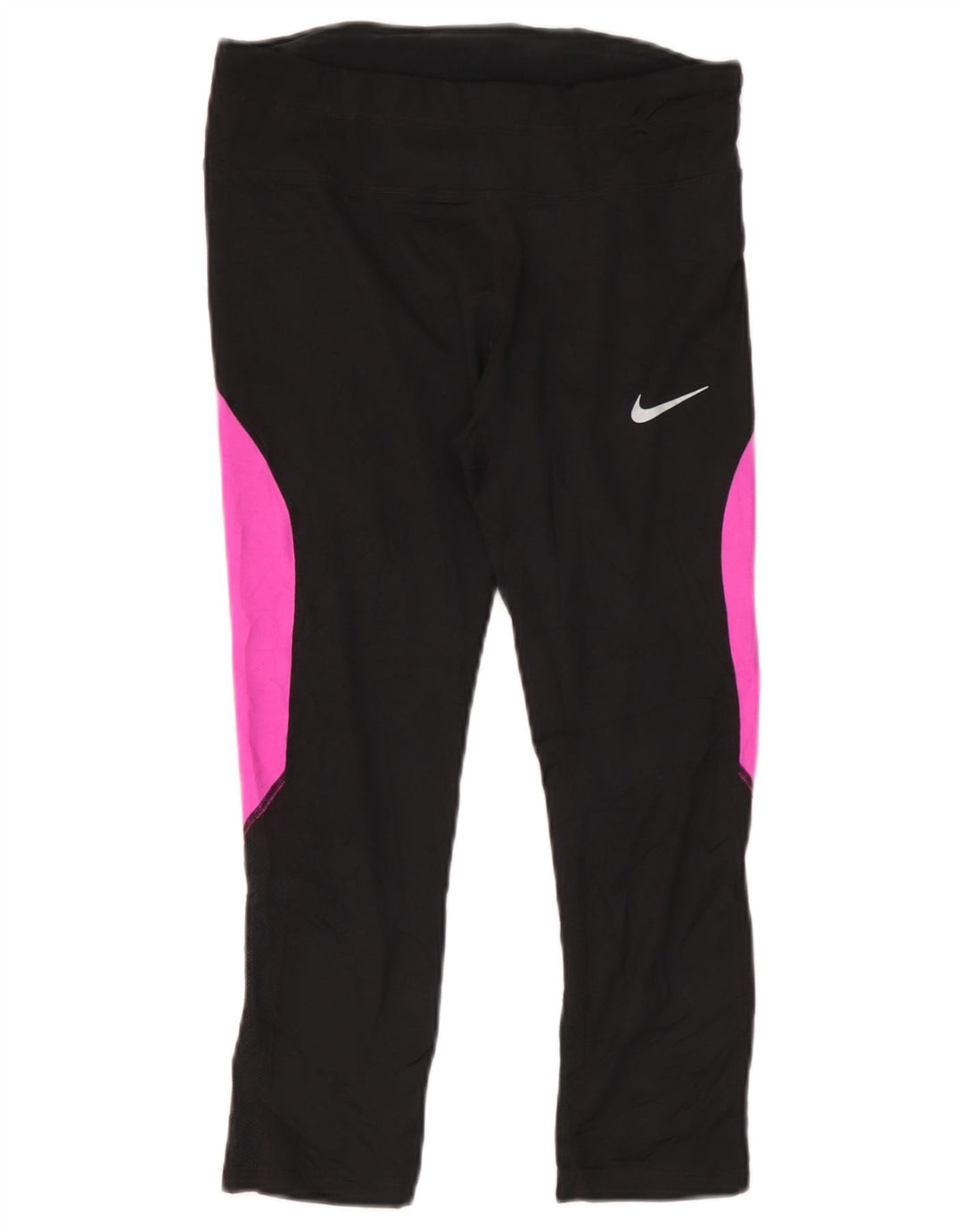 Nike Ženske Dri Fit Leggings UK 12 Medium Black Colourblock Poliester