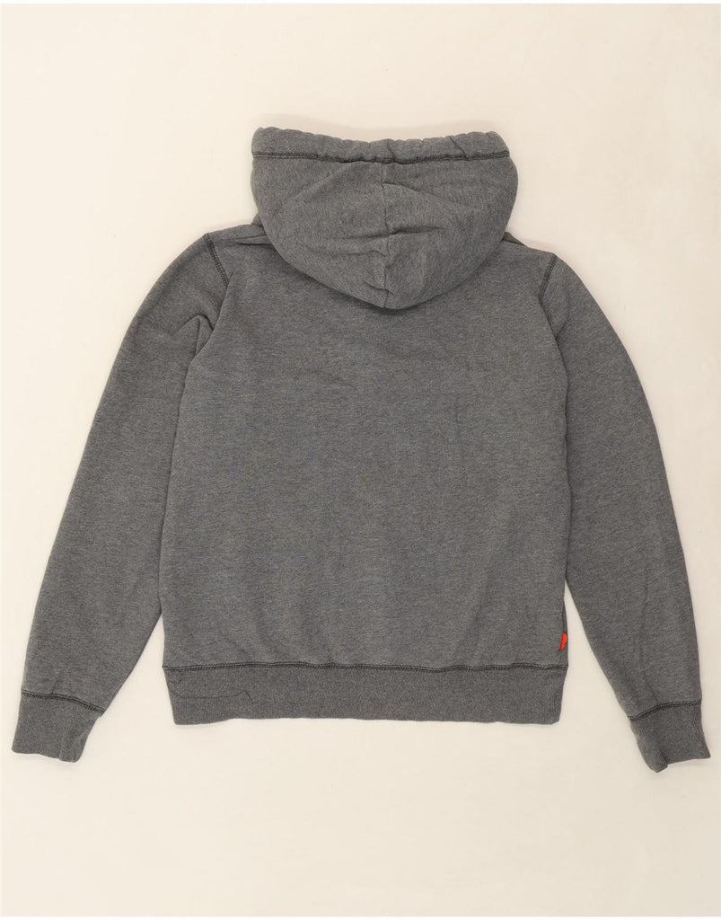 KICKERS Womens Graphic Hoodie Jumper UK 16 Large Grey Cotton Vintage Kickers and Second-Hand Kickers from Messina Hembry 