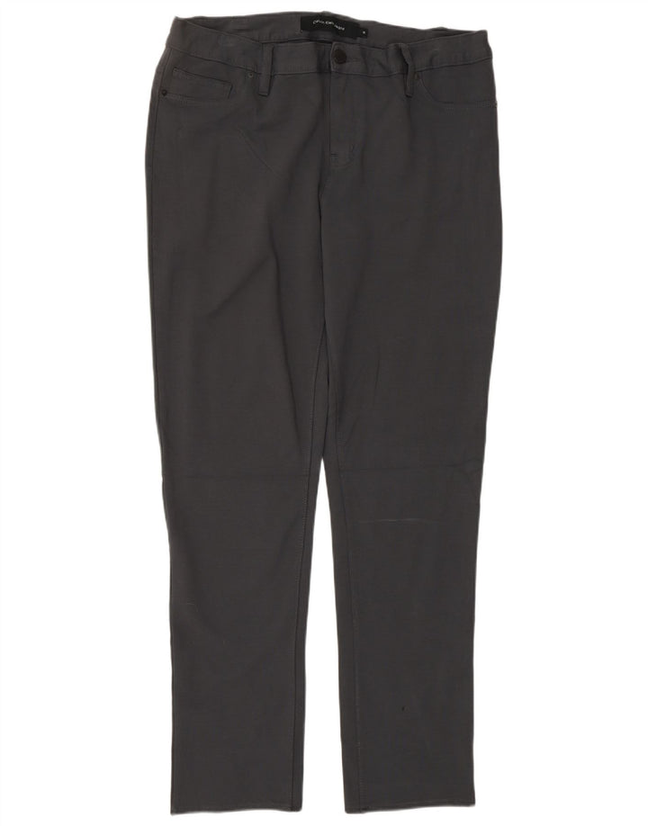CALVIN KLEIN Ženske uske ležerne hlače US 14 XL W34 L32 Siva viskoza