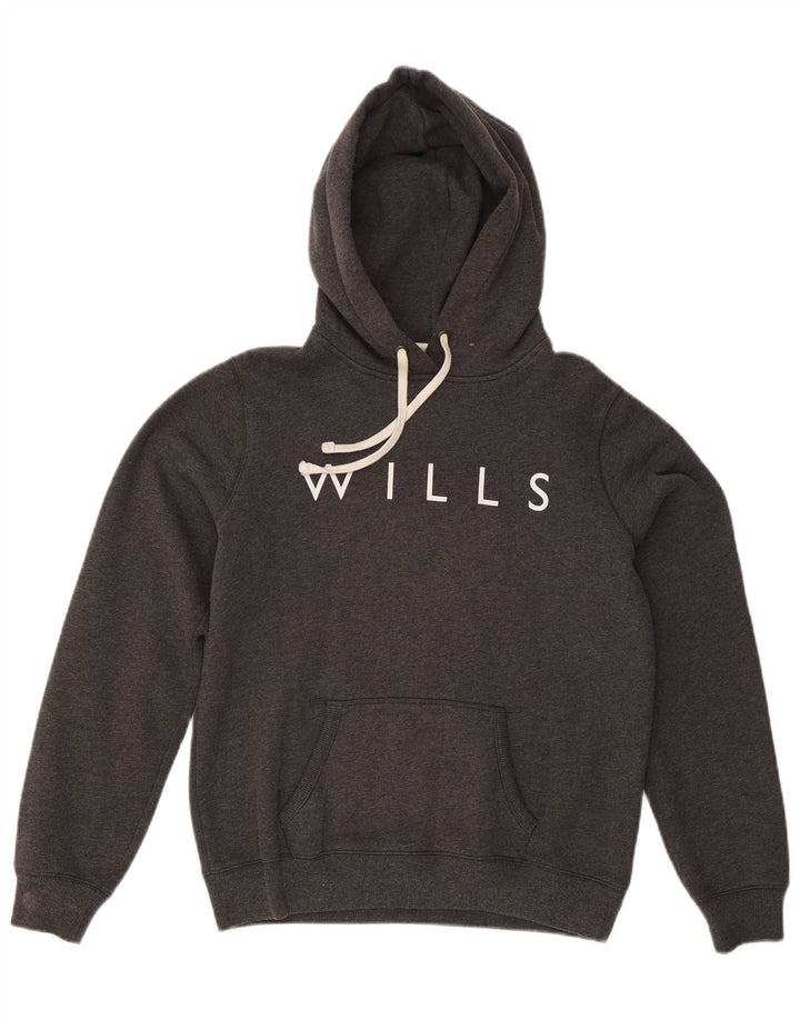 JACK WILLS Ženska majica s kapuljačom s kapuljačom UK 14 Veliki sivi pamuk
