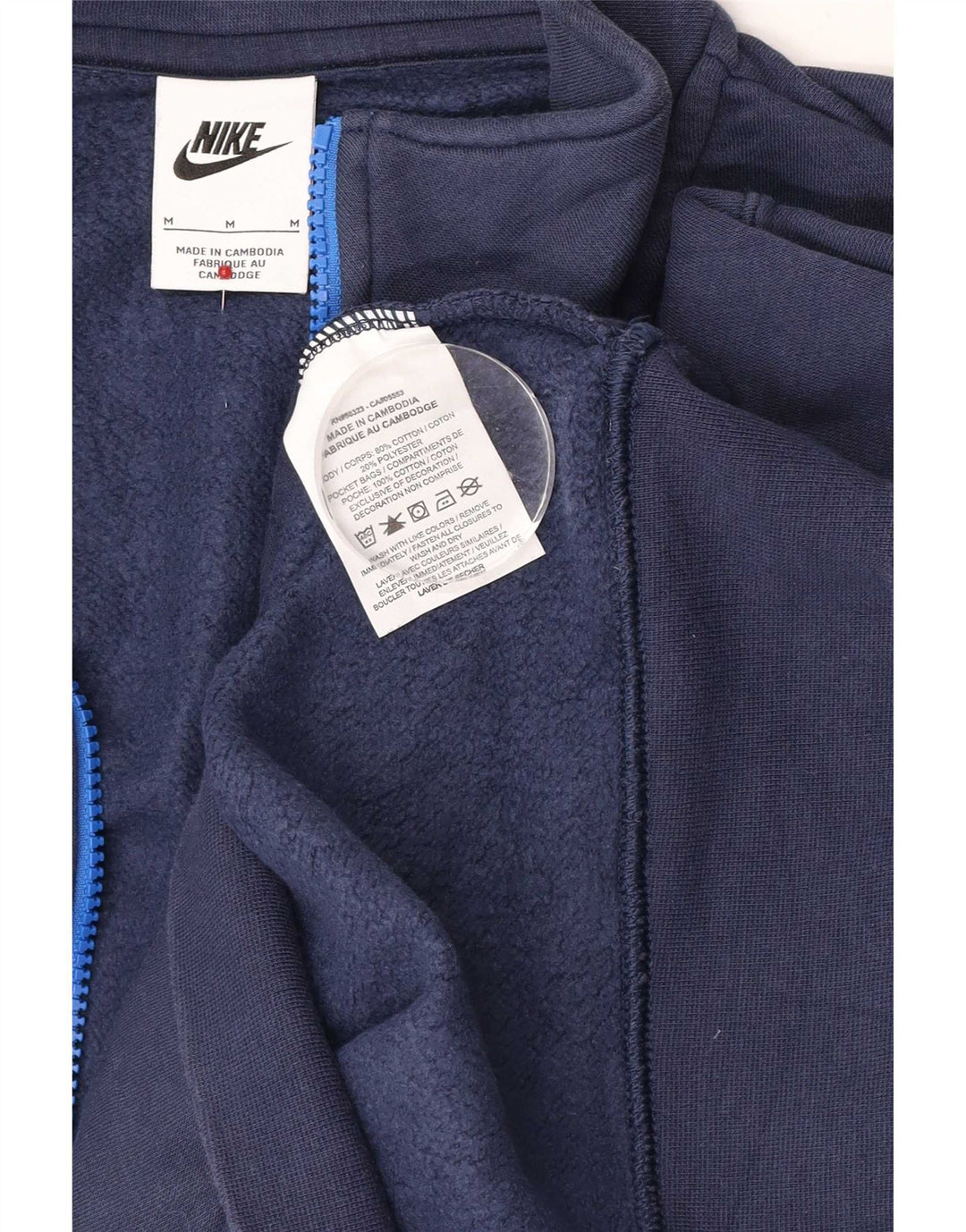 Nike muška majica s izrezom s patentnim zatvaračem srednje tamnoplavi pamuk