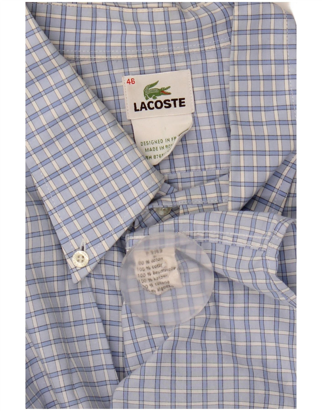 Lacoste muška košulja veličina 46 2XL plavi pamuk od ginghama