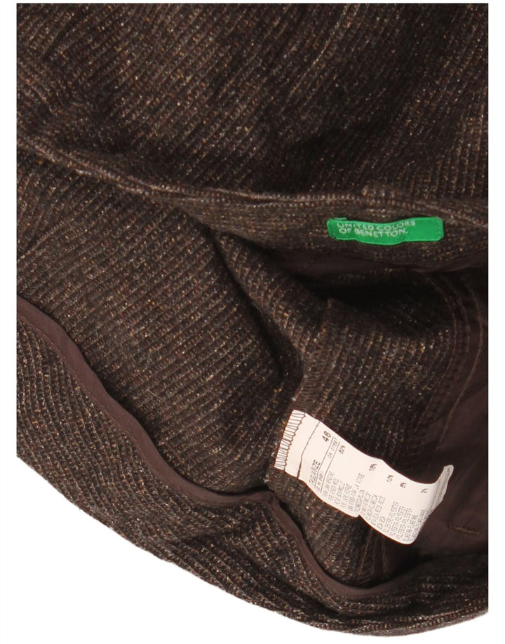 BENETTON Ženske Chino kratke hlače IT 46 Large W34 Djevičanska vuna s mrljama smeđe boje